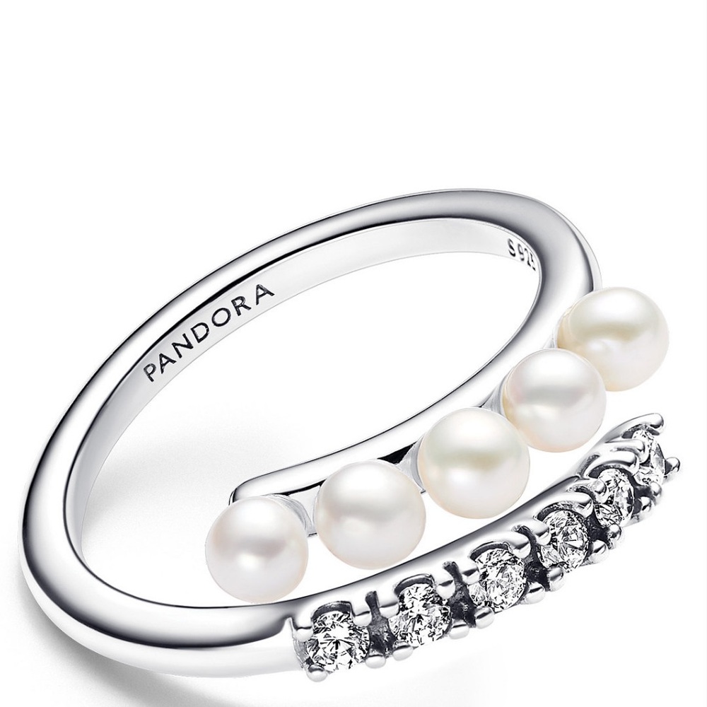 Pandora Sterling Silver Timeless
Treated Freshwater Cultured Pearl
Open ring